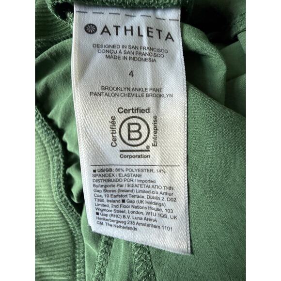 Athleta Brooklyn Ankle Pant Vineyard Green Pants Women’s Size 4 Travel Casual - Picture 10 of 10